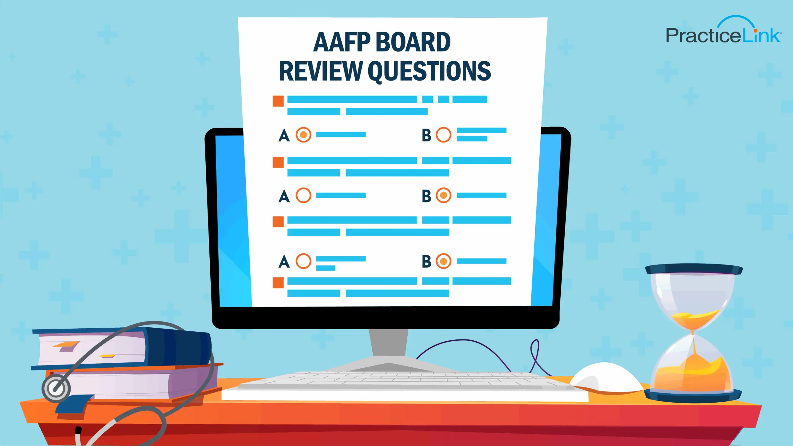 A laptop accessing the AAFP Board Review questions for medical school students board prep.